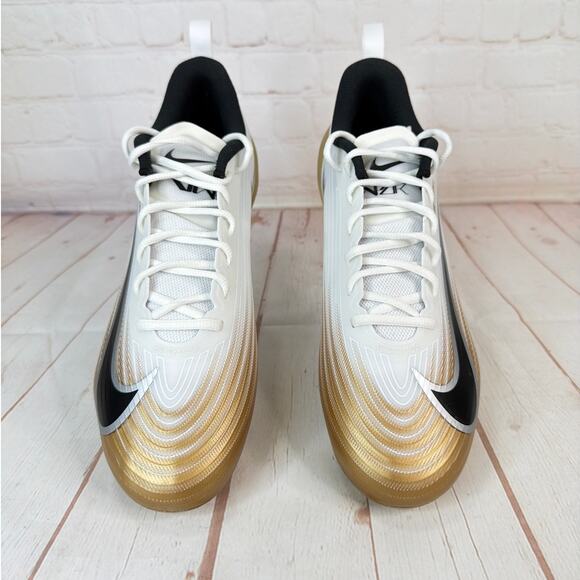 Nike Vapor Speed 3 White Metallic Gold Football Cleats Mens Size 12 (FB3303-103) - Picture 6 of 10